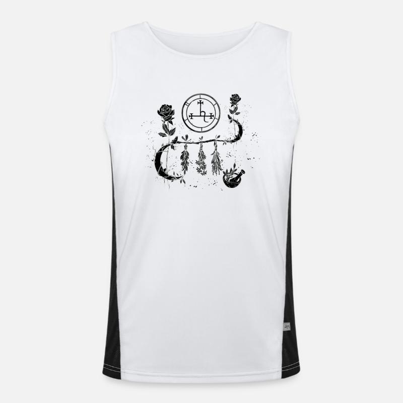 Kräutergarten Geschenkidee Gothic Okkult Witch Funktionelles Kontrast-Tank Top für Männer 