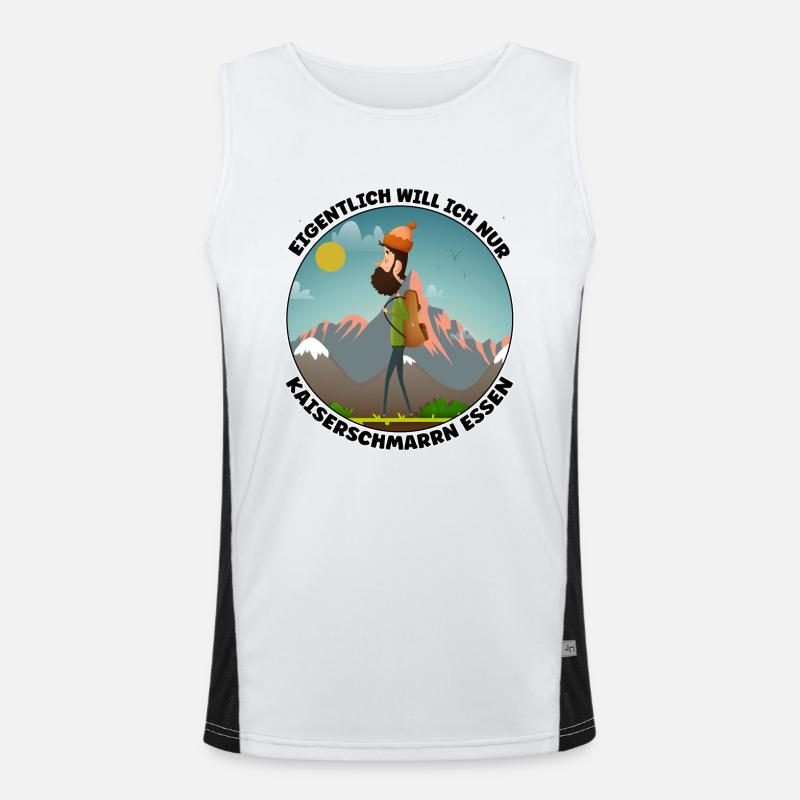 Wandern - eigentlich will ich Kaiserschmarren Funktionelles Kontrast-Tank Top für Männer 