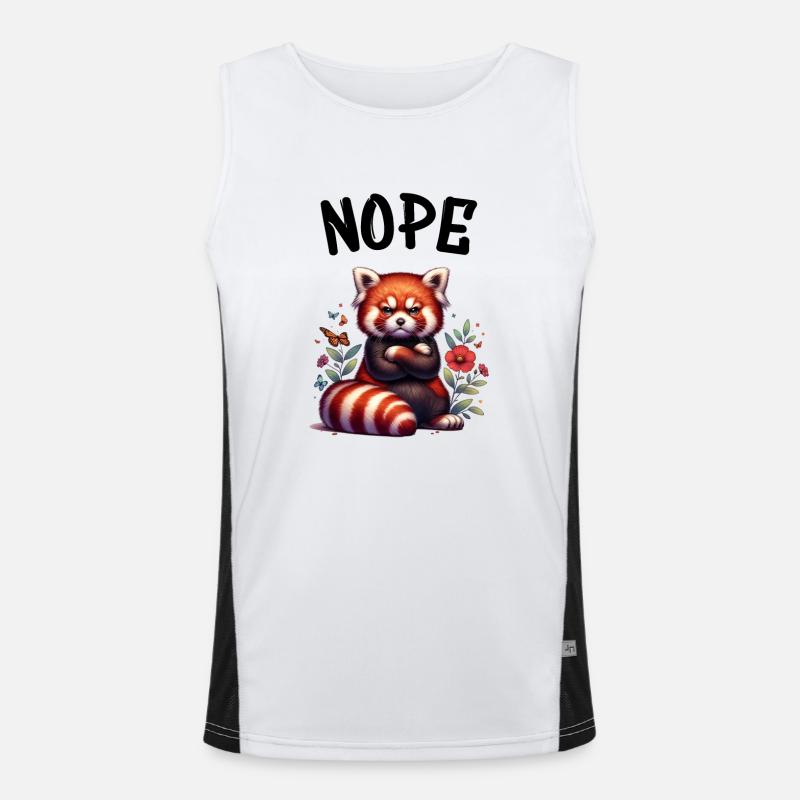 Panda roux Drôle de dicton Nope Renard de Feu Débardeur respirant contrasté Homme 