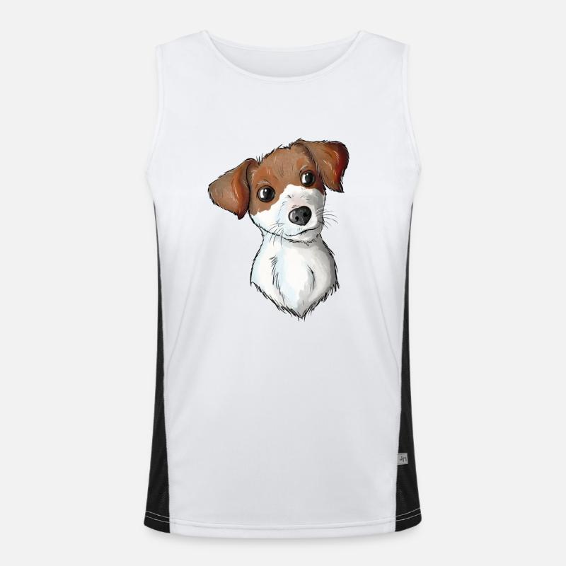 Jack Russell Pattern 9 Funktionelles Kontrast-Tank Top für Männer 