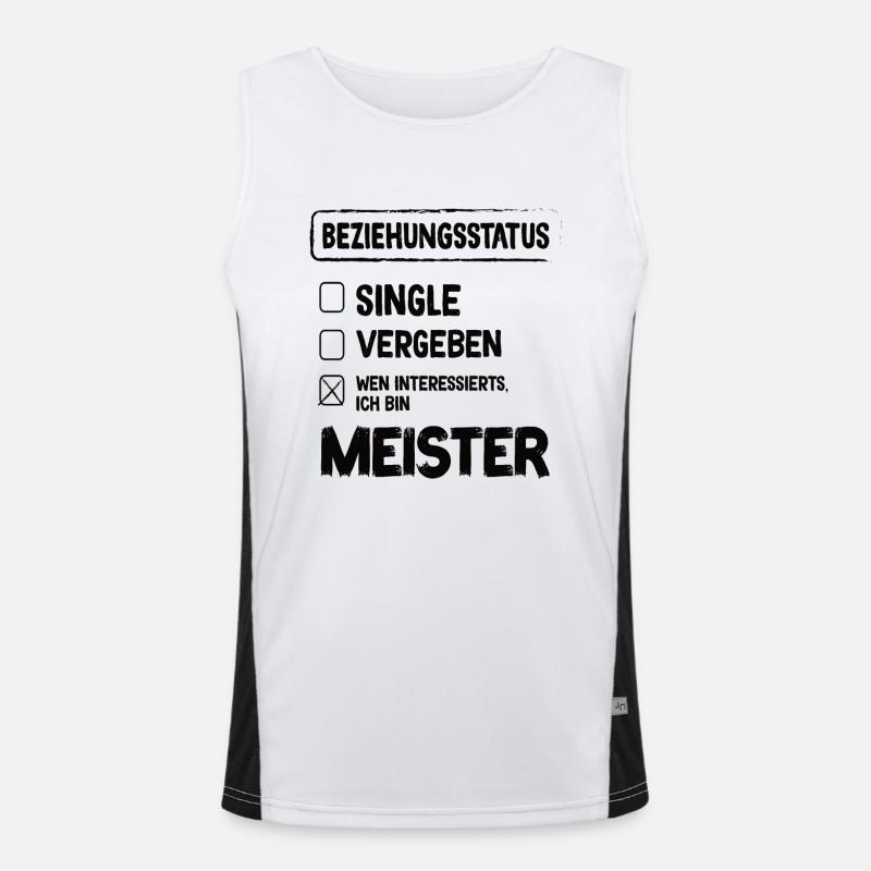 Master Relationship Status Master Craft - Men's Functional Contrast Tank Top  - white/black