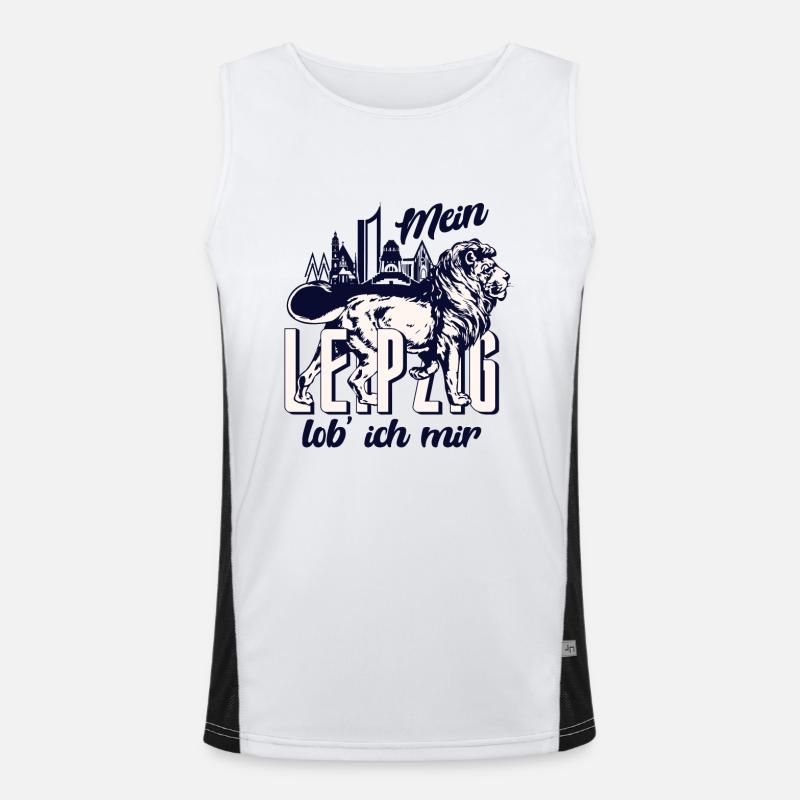 I praise my Leipzig Hell - Men's Functional Contrast Tank Top  - white/black