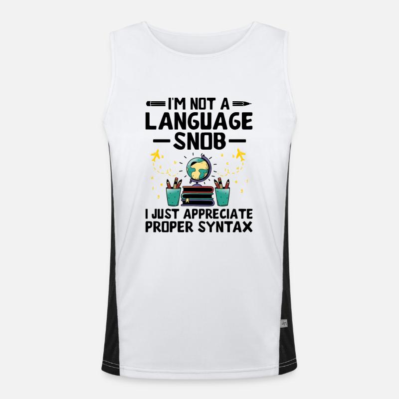 Fremdsprachenlehrer Schule Sprachlehrer Funktionelles Kontrast-Tank Top für Männer 
