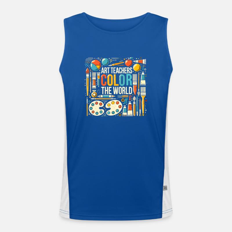 Kunstlehrer färben die Welt Funktionelles Kontrast-Tank Top für Männer 