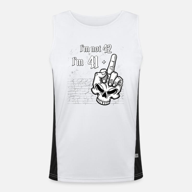 42. Geburtstag - Ich bin nicht 42, ich bin 41 Plus 1 Mitte Funktionelles Kontrast-Tank Top für Männer 