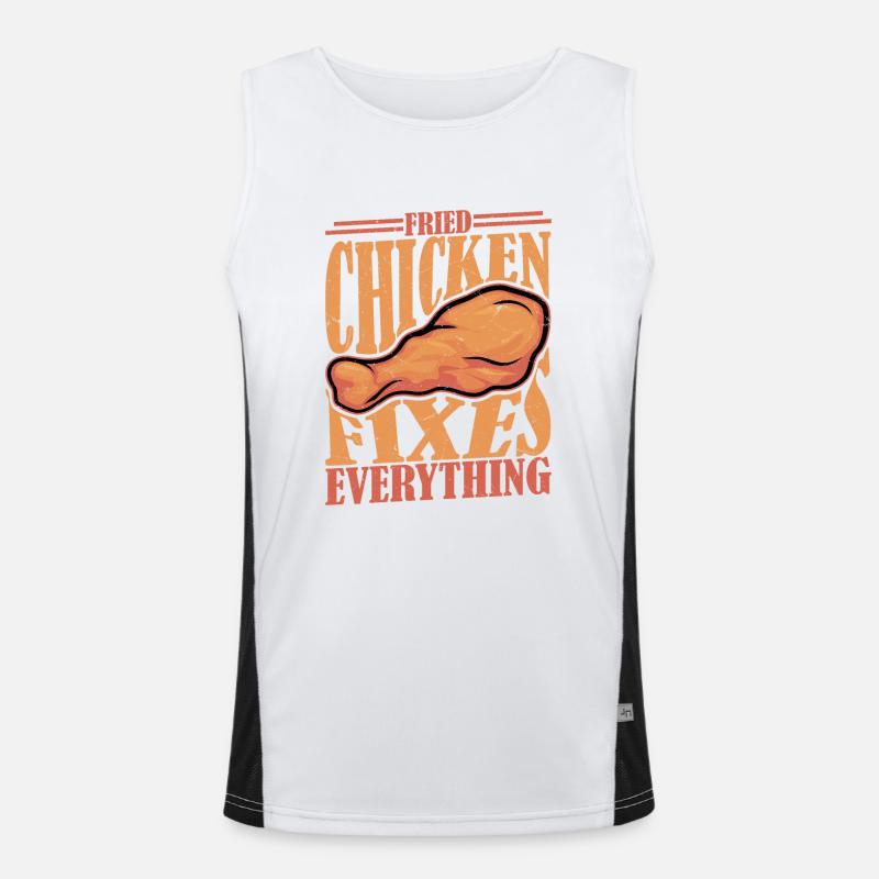 Fried Chicken Fixes Everything Fry Fast Food Men's Functional Contrast Tank Top 