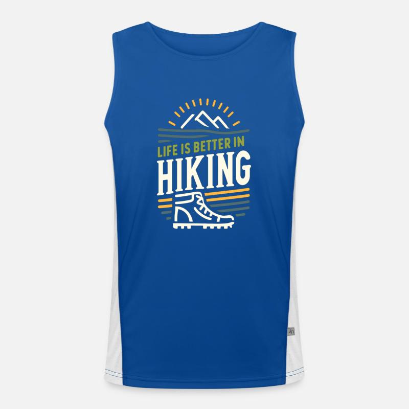 Das Leben ist besser in Wanderschuhen Funktionelles Kontrast-Tank Top für Männer 