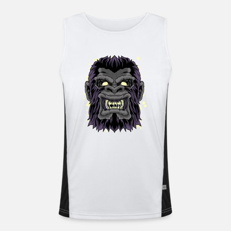 Tête de gorille fou drôle Gorille singe singe graphique Débardeur respirant contrasté Homme 