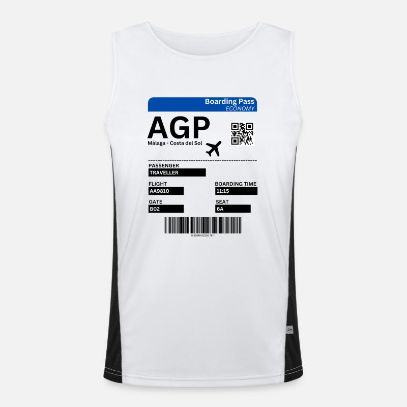 Málaga Flight Ticket Andalusia Spain Holidays Malaga Men's Functional Contrast Tank Top 