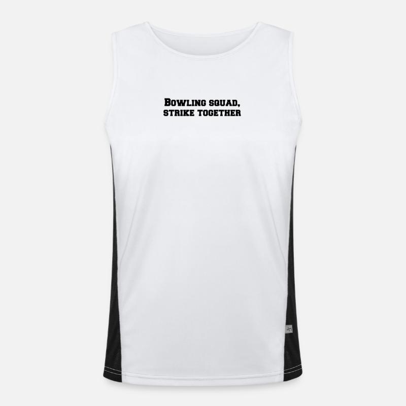 Bowling - Bowling squad, strike together - Men's Functional Contrast Tank Top  - white/black