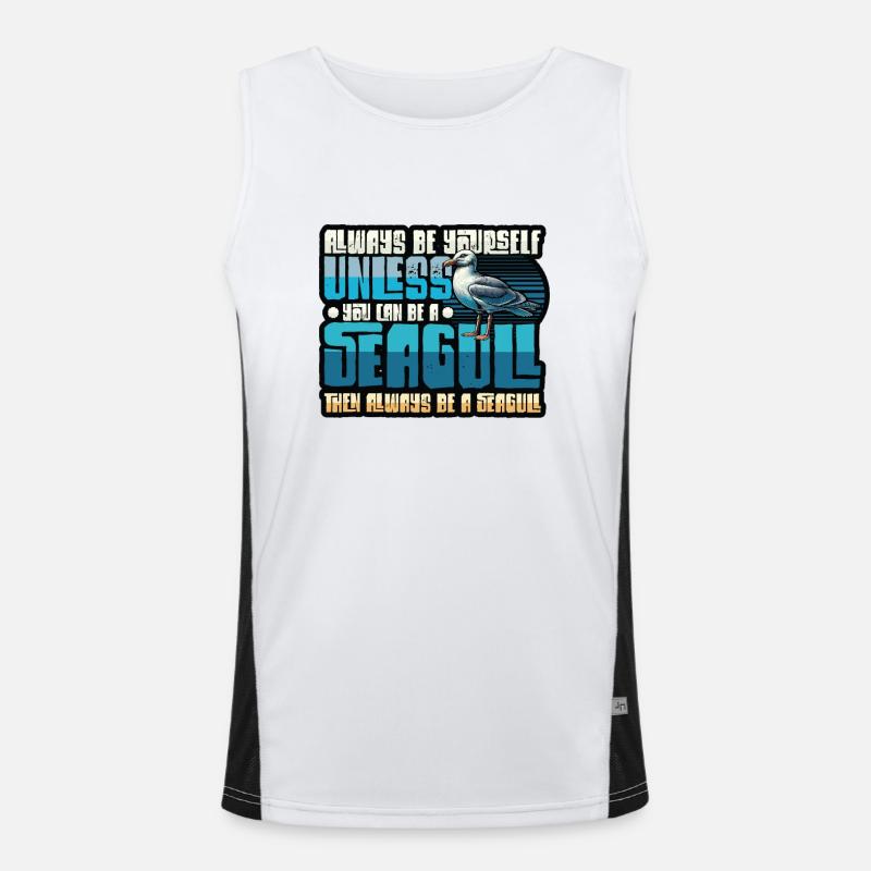 Always Be A Seagull - Lustiges Möwen Funktionelles Kontrast-Tank Top für Männer 