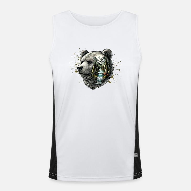 Wilderness Inside the Bear Retro Vintage Débardeur respirant contrasté Homme 
