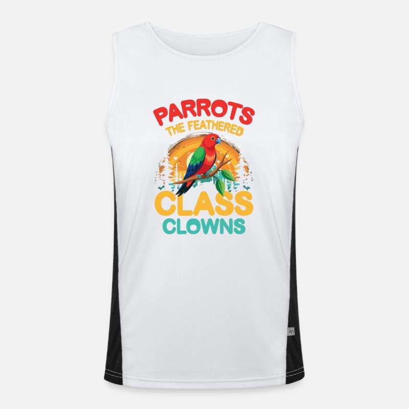 Parrots The Feathered Class Clowns Funktionelles Kontrast-Tank Top für Männer 