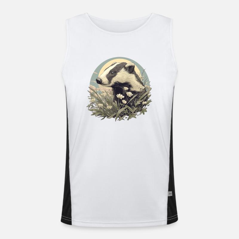 Badger Dachse Dachs - Men's Functional Contrast Tank Top - white/black