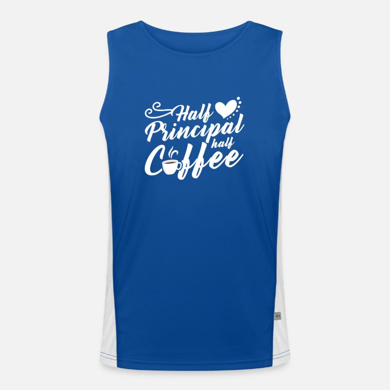 Halb Prinzipal Halb Kaffee Funktionelles Kontrast-Tank Top für Männer 