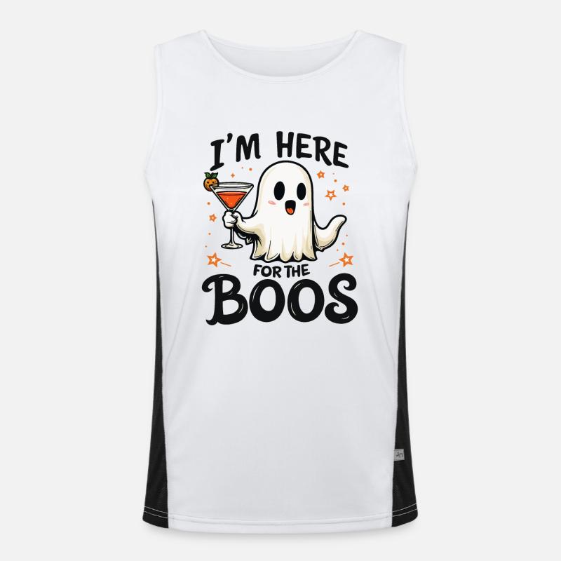 HALLOWEEN ICH BIN WEGEN DER BUHRUFE HIER Funktionelles Kontrast-Tank Top für Männer 