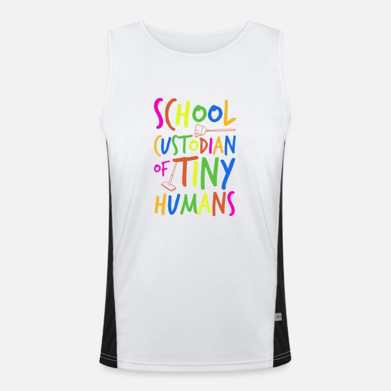 School Supervisor of Tiny Humans Men's Functional Contrast Tank Top 