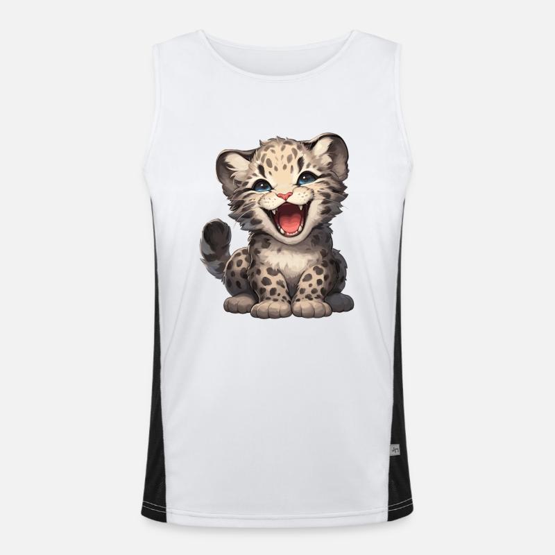 Clouded Leopard Nebelparder Funktionelles Kontrast-Tank Top für Männer 