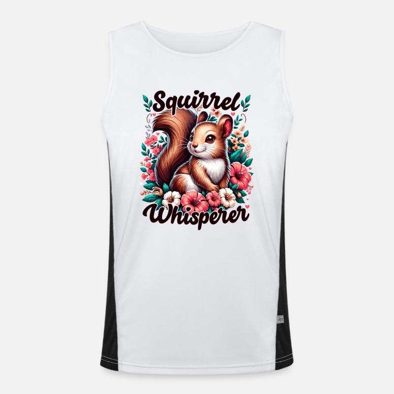Eichhörnchenflüsterer Blumen Eichhörnchen Liebhaber Funktionelles Kontrast-Tank Top für Männer 