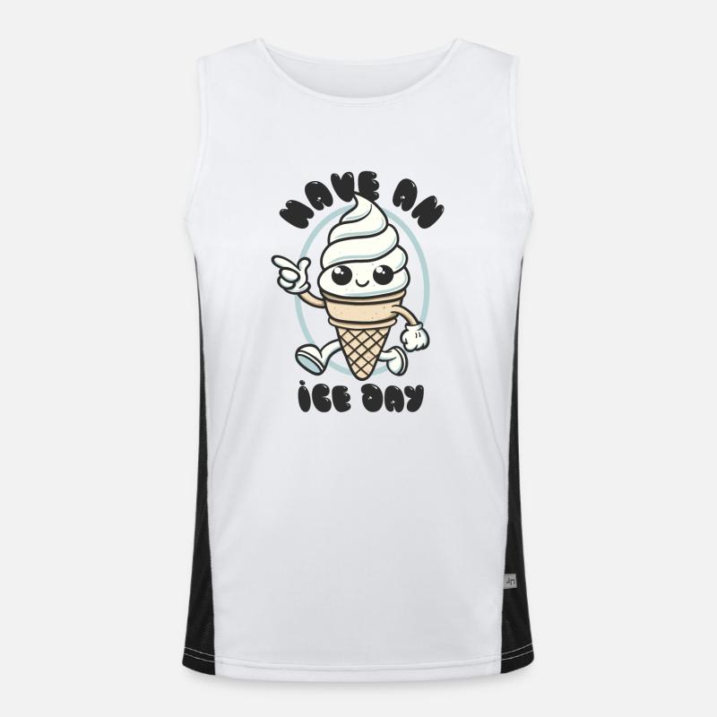 Have an Ice Day - Süßes Eiscreme Maskottchen Funktionelles Kontrast-Tank Top für Männer 