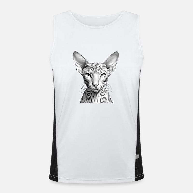 Coole Sphynx-Katze Funktionelles Kontrast-Tank Top für Männer 