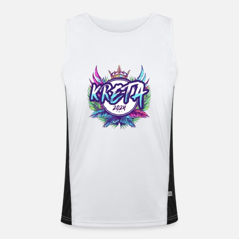Kreta 2024 Bunt Funktionelles Kontrast-Tank Top für Männer 