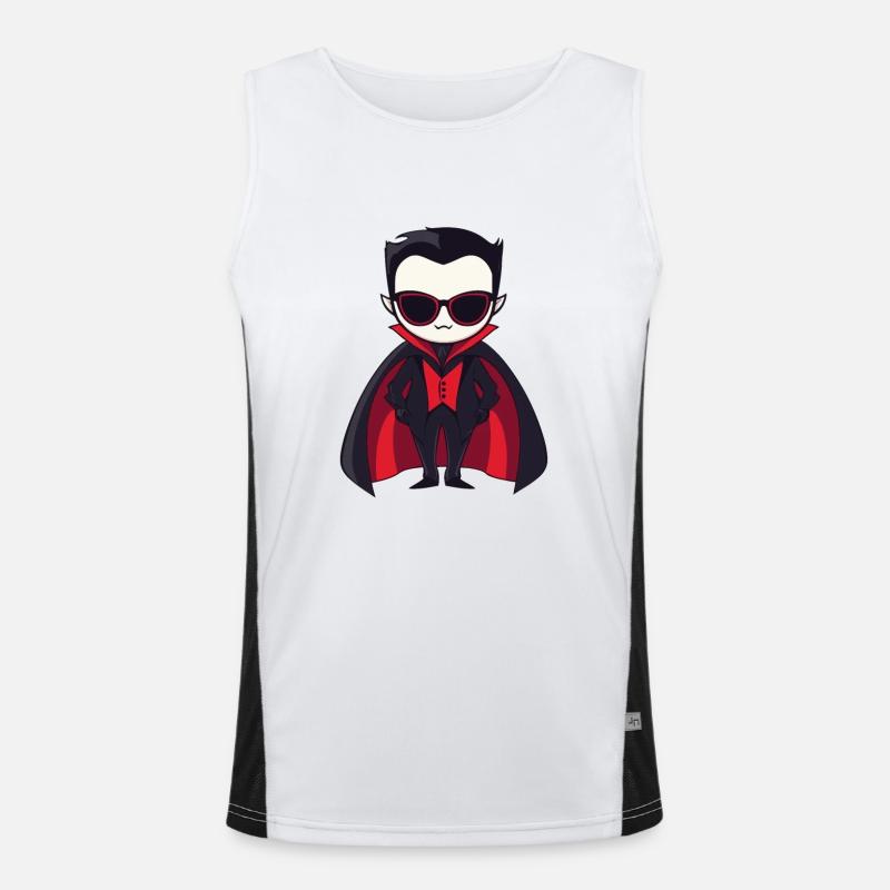 Vampir Halloween Cool Funktionelles Kontrast-Tank Top für Männer 