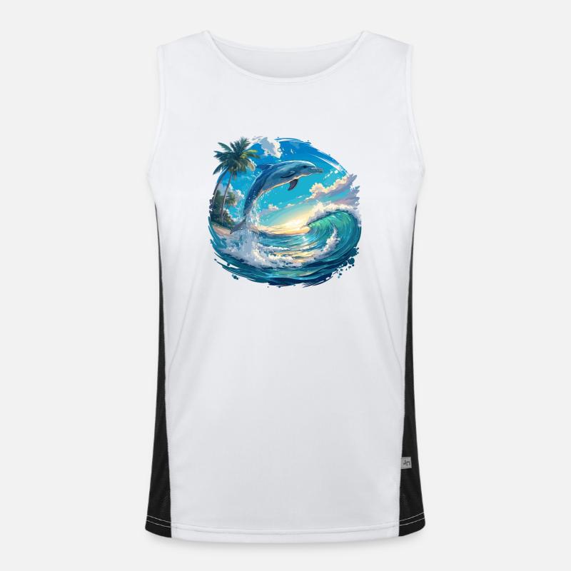 Dolphin Delfine Delfin Funktionelles Kontrast-Tank Top für Männer 