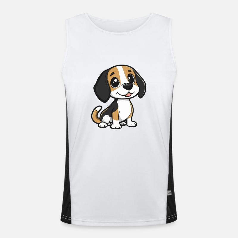 Beagle Hund Comic Niedlich Funktionelles Kontrast-Tank Top für Männer 