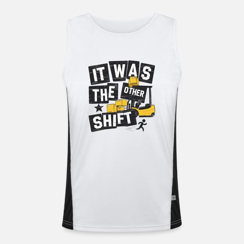 It was the other shift Gabelstapler Funktionelles Kontrast-Tank Top für Männer 