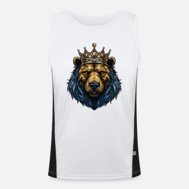 Bär Krone Funktionelles Kontrast-Tank Top für Männer 