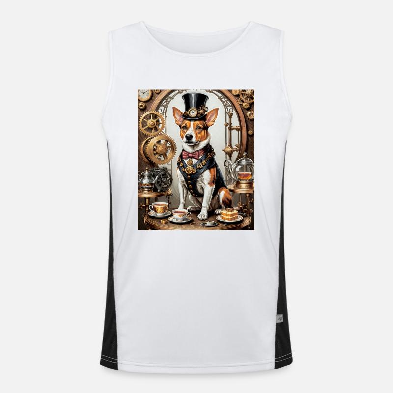 Corgi Steampunk Aristocrate Corgi Steampunk Débardeur respirant contrasté Homme 