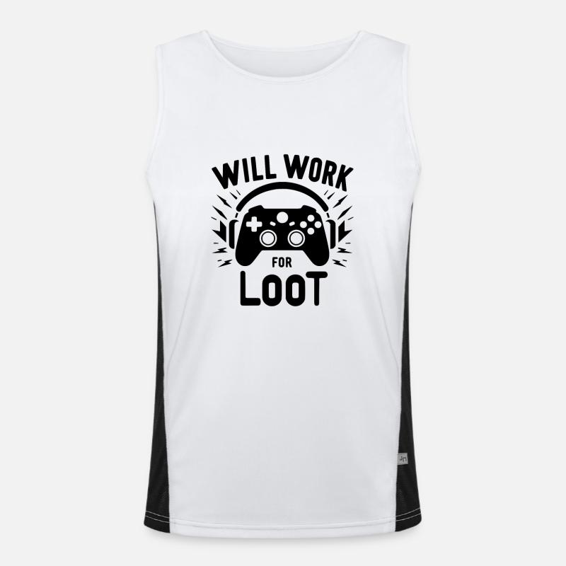 Will Work for Loot Men's Functional Contrast Tank Top 