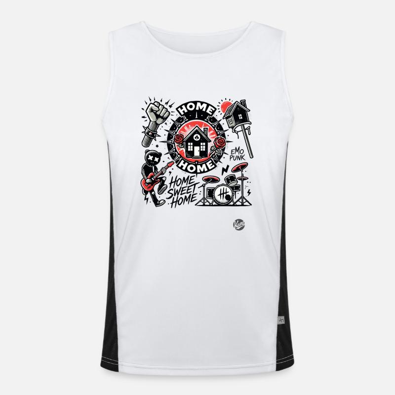 Home sweet home for anarchy emo punks Men's Functional Contrast Tank Top 