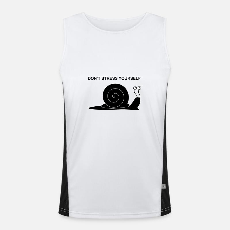 Don't stress yourself Schnecke Funktionelles Kontrast-Tank Top für Männer 