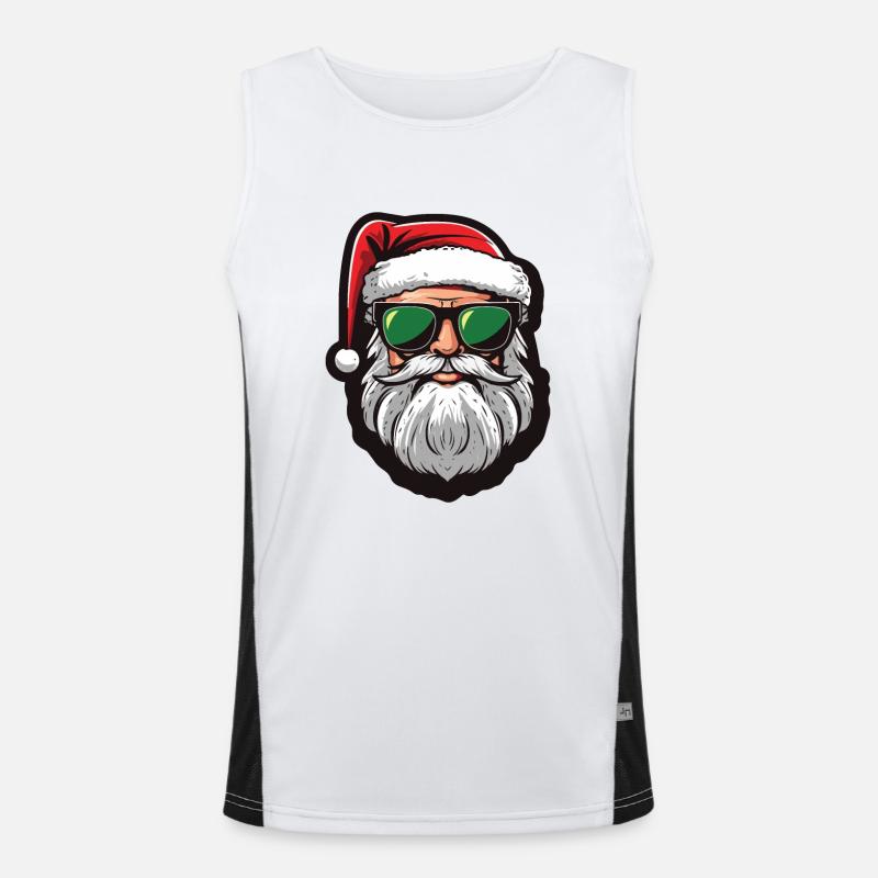 Weihnachtsmann Cool Santa Funktionelles Kontrast-Tank Top für Männer 