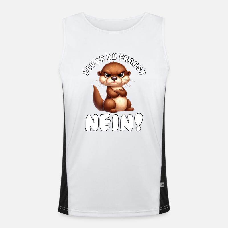 Lustiger Otter mit Spruch Funktionelles Kontrast-Tank Top für Männer 