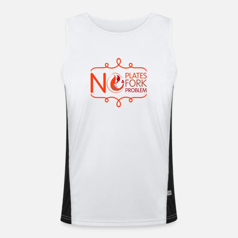 No plate-fork problem - Men's Functional Contrast Tank Top  - white/black