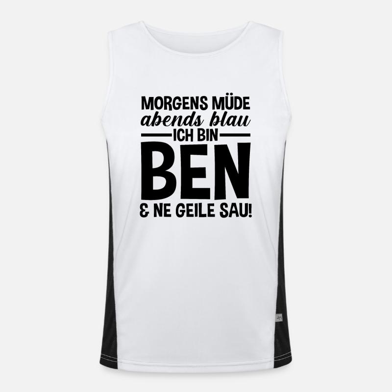 Vorname Ben Funktionelles Kontrast-Tank Top für Männer 