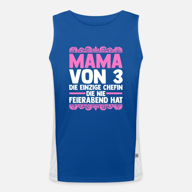 Mama Von 3 Kindern Funktionelles Kontrast-Tank Top für Männer 