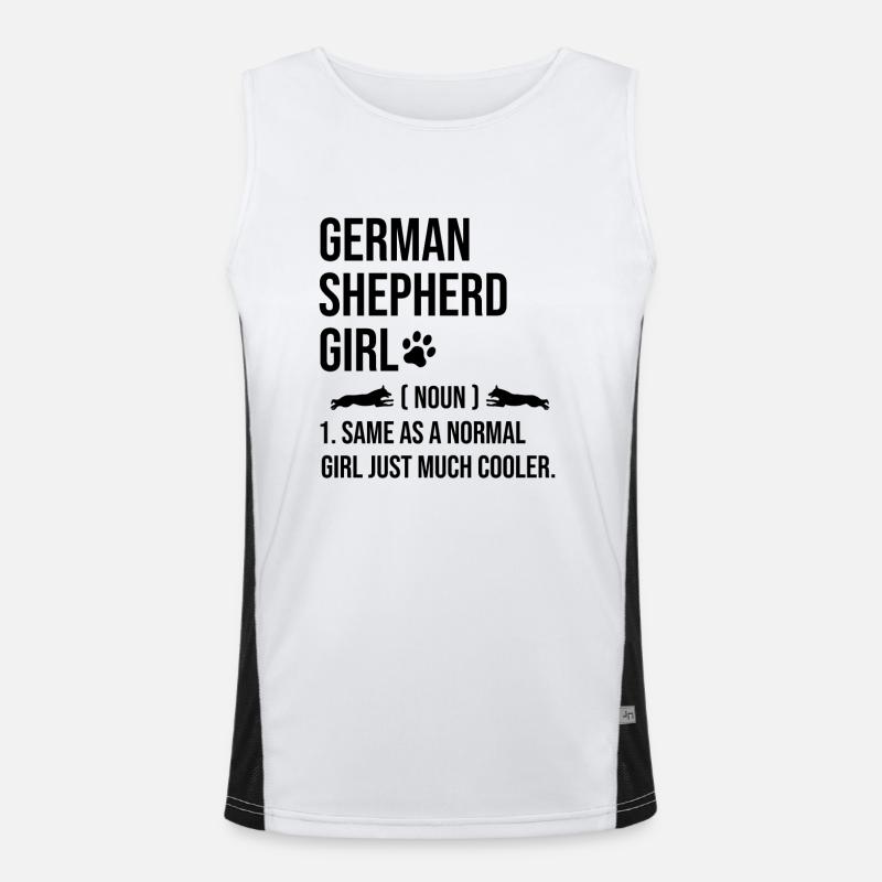 Deutscher Schäferhund Mädchen Wie Ein Normales Mädchen Nur Mu Funktionelles Kontrast-Tank Top für Männer 