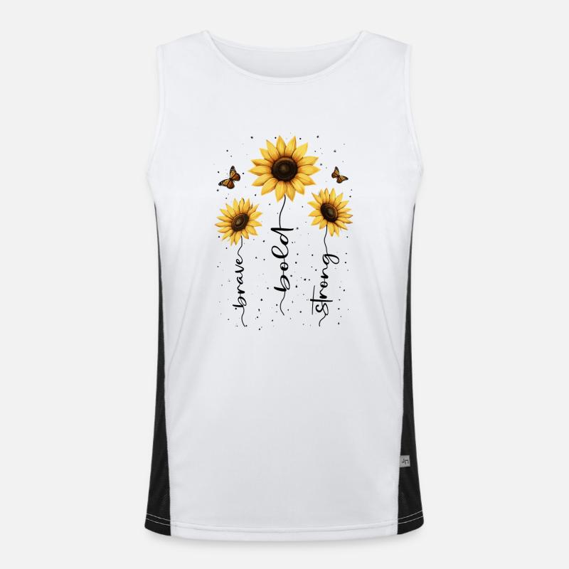 Sommer Blumen Blume Inspiration Motivation Spruch Funktionelles Kontrast-Tank Top für Männer 