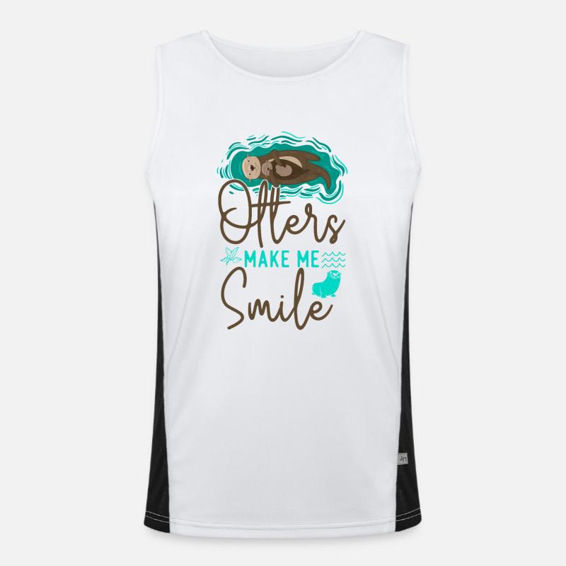 Otter Otters Make Me Smile Funktionelles Kontrast-Tank Top für Männer 