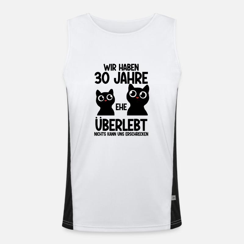 30 Jahre Ehe überlebt Perlen Hochzeit Hochzeitstag Funktionelles Kontrast-Tank Top für Männer 