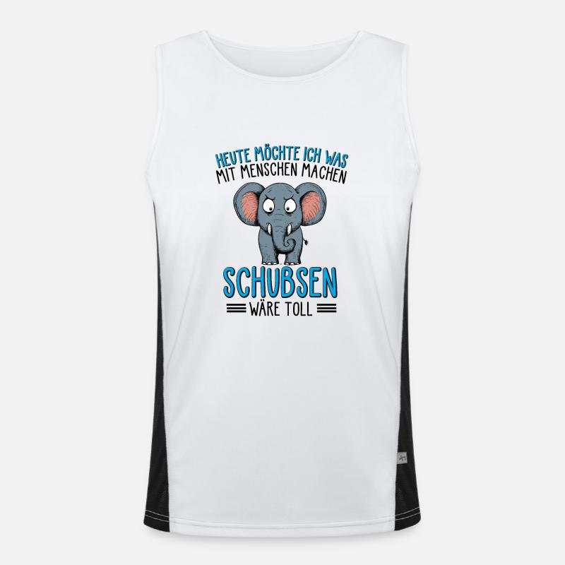 Heute Möchte Ich Was Mit Menschen Machen Schubsen Funktionelles Kontrast-Tank Top für Männer 