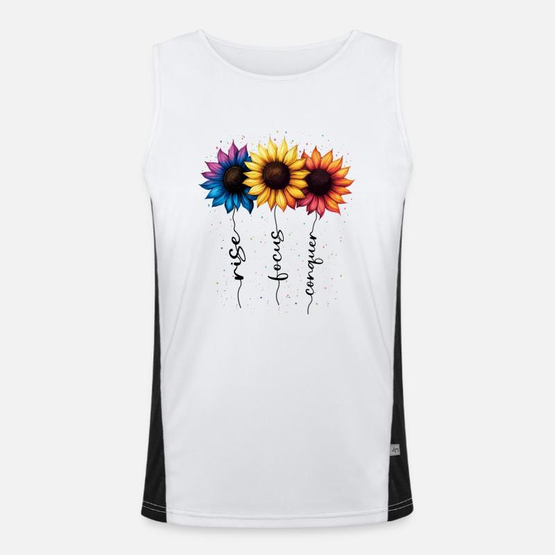 Sommer Blumen Blume Inspiration Motivation Spruch Funktionelles Kontrast-Tank Top für Männer 