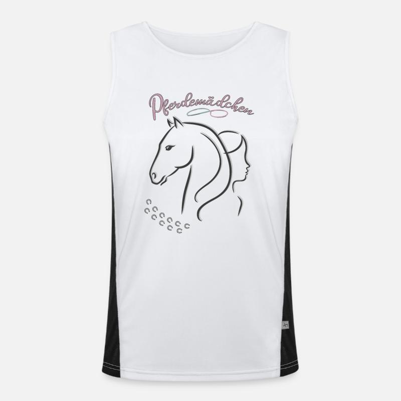 Pferdemädchen - Mädchen liebt Pferde Funktionelles Kontrast-Tank Top für Männer 