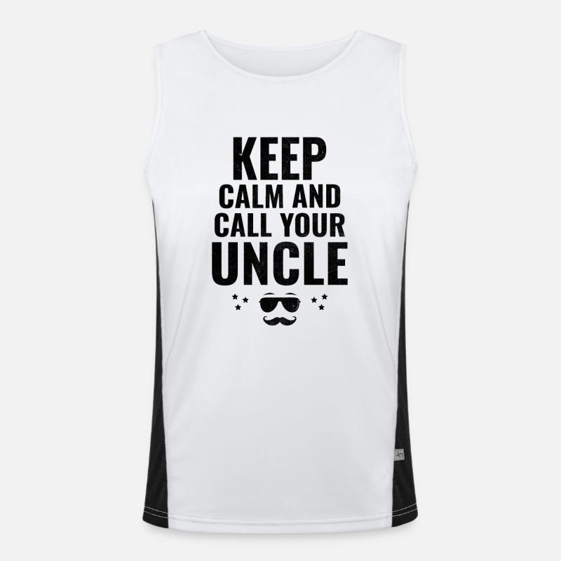 Keep Calm And Call Your Uncle Family Uncles Niece Men's Functional Contrast Tank Top 