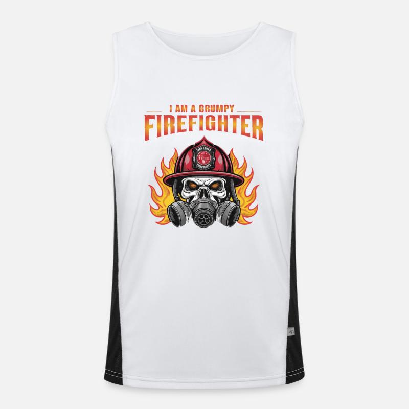 I AM A GRUMPY FIREFIGHTHER Men's Functional Contrast Tank Top 