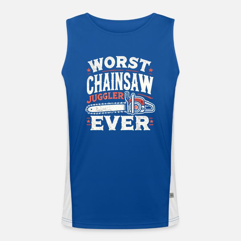 Der schlechteste Kettensägenjongleur aller Zeiten Funktionelles Kontrast-Tank Top für Männer 
